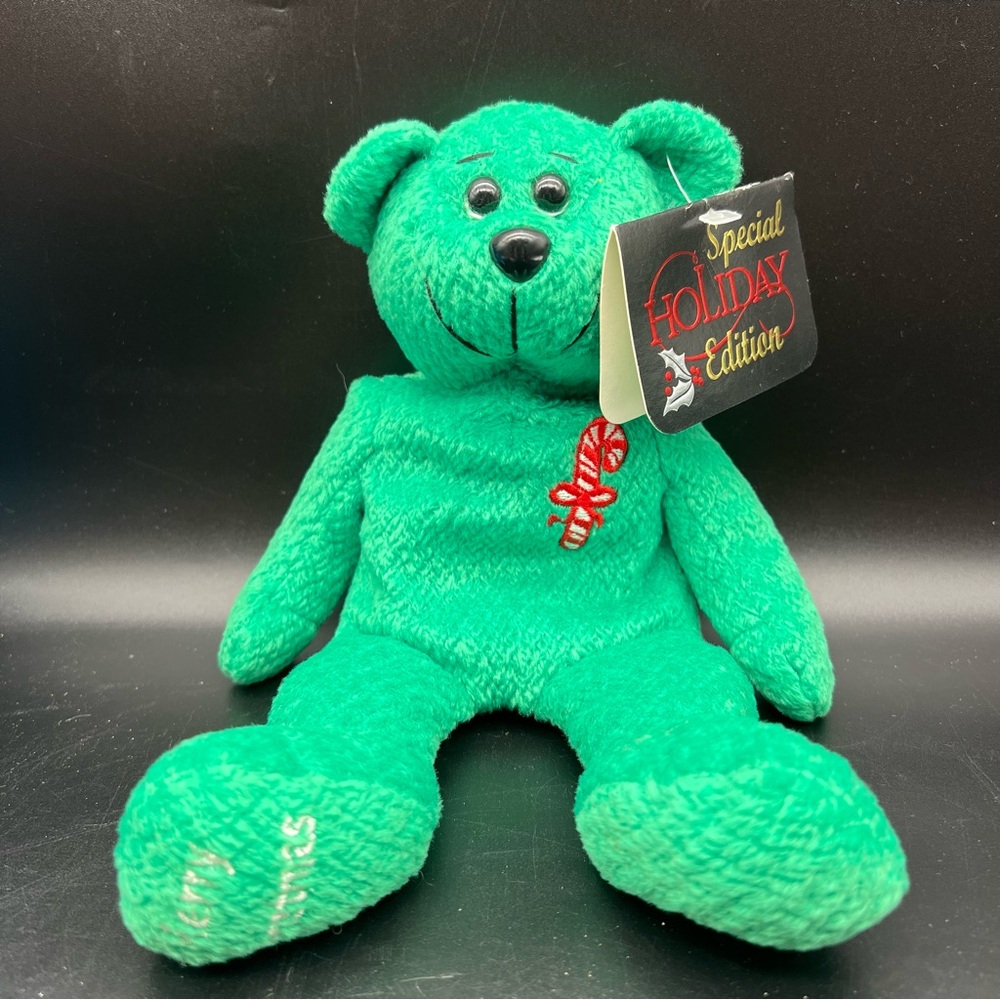 Holiday Edition Green Christmas Beanbag Plush Bear By Collecticritters 10"